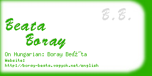 beata boray business card